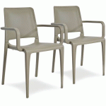 FAUTEUIL JARDIN EMPILABLE HALL TAUPE EN LOT - EZPELETA