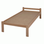 LIT ARMEL TÊTE 1 TRAVERSE SOMMIER AGGLO 90 X 200 CM COLORIS HÊTRE NATUREL - MANUTAN COLLECTIVITÉS