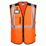 LOT DE 2 - PORTWEST PW309 GILET MULTIPOCHES HAUTE-VISIBILITÉ PW3 - TAILLE M