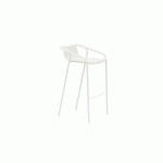 LOT DE 2 - TABOURET BAR EN ALUMINIUM OUDON - GRIS CLAIR - INTÉRIEUR & EXTÉRIEUR