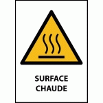 PANNEAU ISO EN 7010 - SURFACE CHAUDE - W010  - 210 X 148 MM (A5) - VINYLE SOUPLE AUTOCOLLANT - LOT DE 3