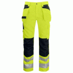 PROJOB 6531 PANTALON POLYCOTON PRIO EN ISO 20471 CLASSE 2 JAUNE/NOIR - TAILLE 52