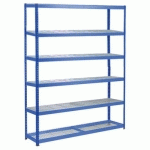 RAYONNAGE RAPID 1 2440X1525X455 6 TAB GRILLAGÉE BLEU