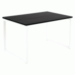 TABLE OFFICE PRO 120 X 80 CM ZONZA NOIR PIED CARRÉ BLANC