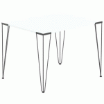 TABLE RÉUNION LORI 120 X 70 CM PLATEAU BÉTON PIED NOIR - MBA