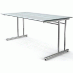 BUREAU RÈGLABLE - ARTLINE L 1600 X P 800 X H 680-820MM VERRE