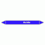 LOT DE 5 - MARQUEUR DE TUYAUTERIE - ACIDE - NFX 08-105 - VINYLE LAMINÉ 450 X 52 MM