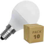 PACK 10 AMPOULES LED E14 5W 400 LM G45 NO FLICKER BLANC FROID 6000K - 6500K 180º