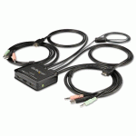 STARTECH.COM SWITCH KVM HDMI - 4K 60HZ - COMMUTATEUR KVM COMPACT 2 PORTS UHD/ULTRA HD USB - KVM AVEC CÂBLES AUDIO, USB & HDMI 1,2M INTÉGRÉS - ALIMENTATION PAR BUS & COMMUTATION À DISTANCE - MACBOOK - THINKPAD