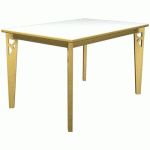 TABLE IRISS 120 X 80 CM 4P - STRAT GRIS PERLE/HÊTRE NATUREL
