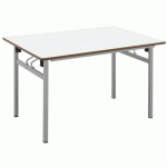 TABLE PLIANTE 4 PIEDS 120 X 80 CM T6 STRAT ABS BLANC/ALU