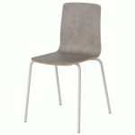 CHAISE MALIBU 4P T6 COQUE BÉTON CHIC F186 / ACIER BLANC 9016