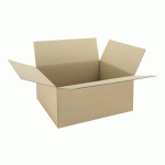 LOT DE 20 - CARTON CAISSE AMÉRICAINE KRAFT BRUN SIMPLE CANNELURE L 50 X L 40 X H 25 CM