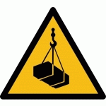 SIGNALÉTIQUE DE DANGER - CHARGES SUSPENDUES - W015 - ISO 7010  - 100 MM - PVC - LOT DE 4