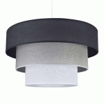 DUOLLA SUSPENSION TISSU LUNETA GRAPHITE/GRIS/BLANC Ø45 CM