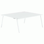 TABLE RÉUNION GARY 180 X 160 CM PIED BLANC PLATEAU BLANC - MBA