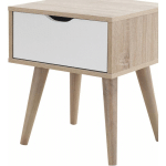 NETFURNITURE - TALLORD ONE DATHER LAMP TABLE SONOMA OAK & WHITE - BLANC