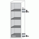 ARMOIRE SÉCURITÉ S-PHOENIX-90 S90.196.060.FDASR BLANC - ASECOS