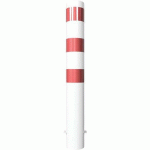 BORNE ACIER Ø 152 X 32 MM À BÉTONNER BLANC/ROUGE L 1200 M - SCHAKE