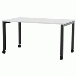 BUREAU MOBILE ARIAL - 160X80CM - H 735CM - BLANC - NOIR - EOL