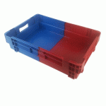 CAISSE PLEINE EMPILABLE EMBOÎTABLE 600 X 400 X 144 MM BICOLORE 25 L – BLEU/ROUGE GILAC