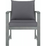 CHAISES DE JARDIN 2 PCS AVEC COUSSINS GRIS FONC� BOIS D'ACACIA - VIDAXL