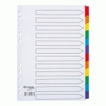 LOT DE 2 - INTERCALAIRE A4 CARTE BRISTOL BLANCHE BRUNEAU 12 ONGLETS NEUTRES MULTICOLORES - 1 JEU