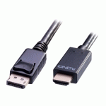 LINDY CÂBLE ADAPTATEUR 0.5 M POUR DISPLAY PORT VERS HDMI 4K30HZ
