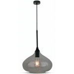 VT-7281 LUSTRE LED EN VERRE GOUTTE 1MT Ф285MM FINITION NOIR BRILLANT AVEC DOUILLE E27 - NOIR - V-TAC