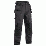 PANTALON DE TRAVAIL X1900 ARTISAN CORDURA® NYCO GRIS FONCÉ/NOIR T:40 - BLAKLADER