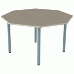 TABLE CARÉLIE OCTO Ø120 T5 STR POLY. ÉRABLE G. BEIGE/LAGON - MOBIDECOR