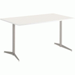 TABLE TAMARIS 140 X 80 PL.BLANC/BLANC PIET.SABLE/BLANC - CLEN