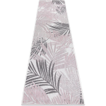 TAPIS SIZAL SION LE TAPIS DE COULOIR, FEUILLES DE PALMIER, TROPICAL 2837 TISSÉ À PLAT ECRU / ROSE PINK 80X200 CM