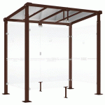 ABRI FUMEURS MILAN 2.50M BARD. FOND/LATÉR. VERRE MARRON 8017 - PROCITY