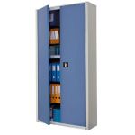 ARMOIRE MÉTAL CLASSTOUT - A PORTES BATTANTES - H. 198  X  L. 90 CM - CORPS GRIS - PORTES BLEU