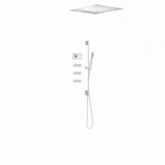 KIT DE DOUCHE THERMOSTATIQUE ÉLECTRONIQUE ET ENCASTRÉ SHOWER TECHNOLOGY BLANC MAT - TRES 09286403BM