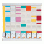 PLANNING OFFICE PLANNER À FICHES T - 7 COLONNES, INDICE 2 + 1 COLONNE INDEX - 24 FENTES - NOBO BLANC