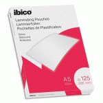 POCHETTE DE PLASTIFICATION IBICO - BRILLANTE - A5 - 125 MICRONS - PACK DE 100
