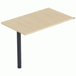 RETOUR ISIA 100X60 CM + 1 PIED MÉTAL CHÊNE CLAIR/ANTHRACITE - MBA