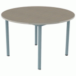 TABLE CARÉLIE MOB ROND Ø120 T6 STR POLY ÉRABLE G. BEIG/LAGON - MOBIDECOR