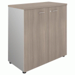 ARMOIRE BASSE H 89 CM BOIS PORTES BATTANTES ORME CORPS ALU ESSENZZA - DARWIN