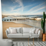 ARTGEIST - PAPIER PEINT BRISE DE MER - 250 X 175 CM - BLANC ET VERT