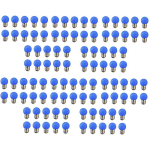 LOT DE 100 AMPOULES LED BLEUE E27 COULEUR - GROS CULOT - BLEU