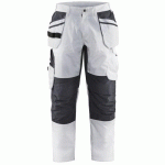 PANTALON DE TRAVAIL PEINTRE STRETCH BLANC/GRIS FONCÉ TAILLE 40 - BLAKLADER