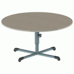 TABLE BANDANA ROND Ø120 T1/T3 PC STR POLY EG. BEIGE/LAGON - MOBIDECOR