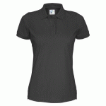 COTTOVER POLO MANCHES COURTES FEMME - CERTIFIÉ GOTS NOIR - TAILLE XL