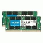 CRUCIAL - DDR4 - KIT - 64 GO: 2 X 32 GO - SO DIMM 260 BROCHES - 3200 MHZ / PC4-25600 - MÉMOIRE SANS TAMPON
