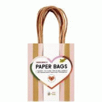 LOT DE 4 - SAC EN PAPIER 'STRIPES AMORE', TAILLE: M