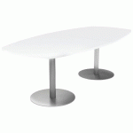 TAB. CONF. ELGA PD PLATINE 240X113CM PLT MÉLAMINÉ BLANC/ALU