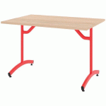 TABLE TIM 160X80 CM T5 - DL - PLAT STRAT ABS - ACACIA/ROUGE 3020 - RODET